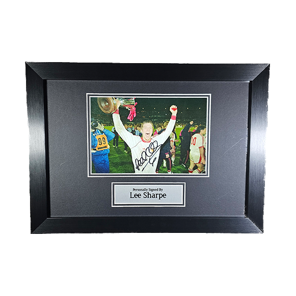 Lee Sharpe 1991 Cup Winners' Cup Final Framed Signed Photo Print (M)