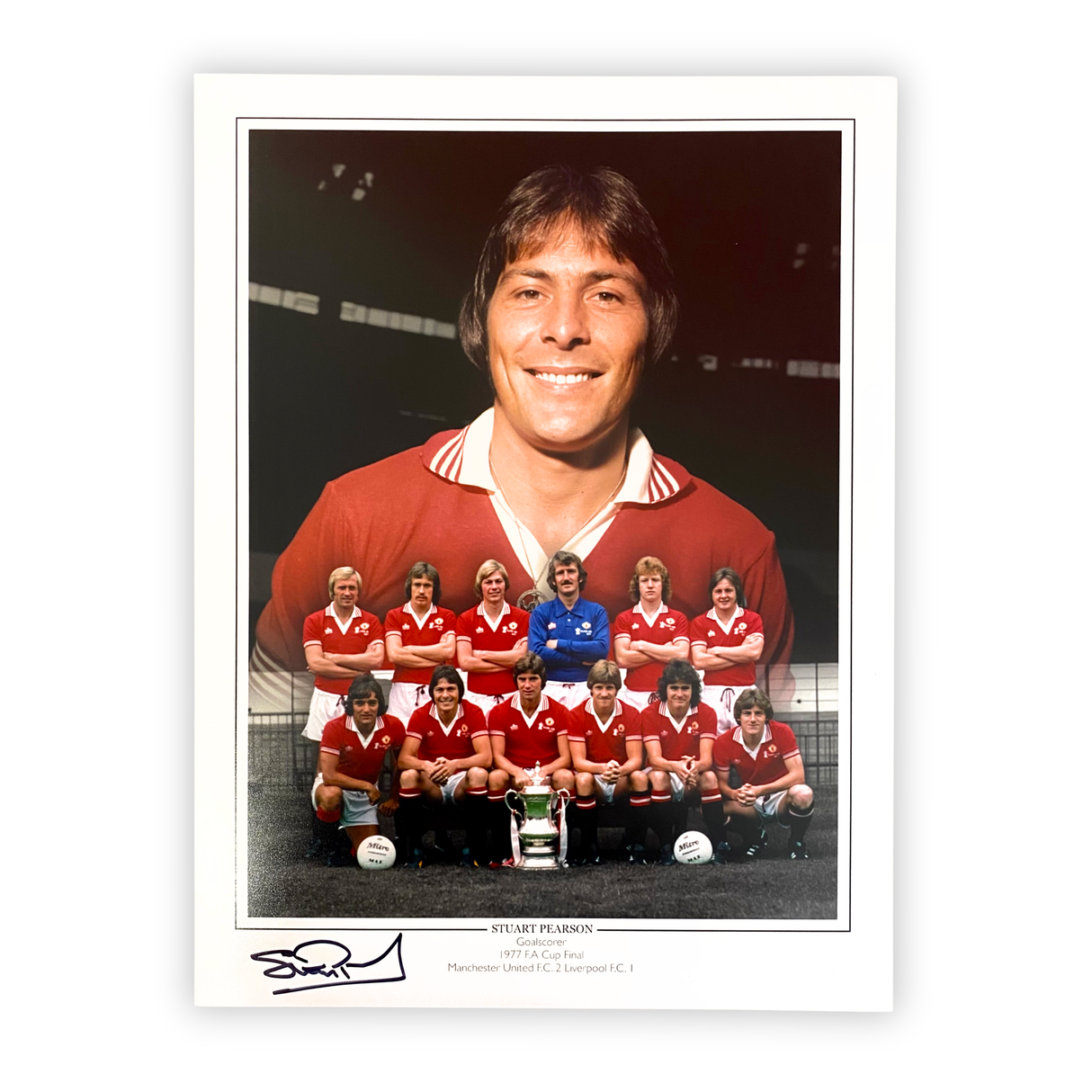 Stuart Pearson 1977 FA Cup Final Signed Portrait Print (L)