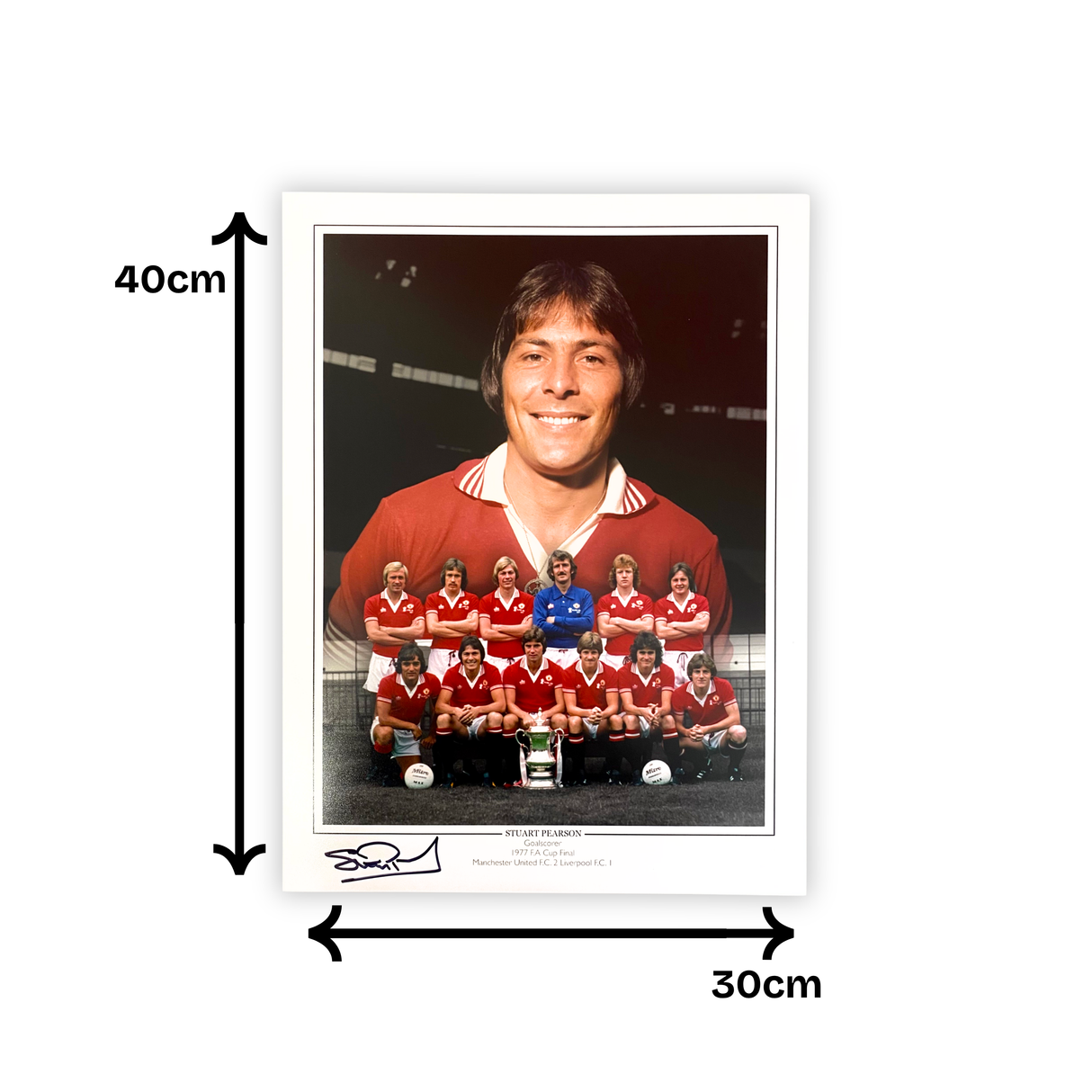 Stuart Pearson 1977 FA Cup Final Signed Portrait Print (L)