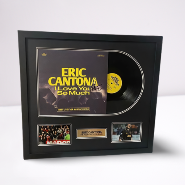 Premium Framed - Eric Cantona Signed "I Love You So Much" Vinyl