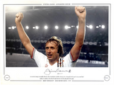 Jimmy Greenhoff Signed 1979 FA Cup Semi-Final Celebration Photo Print (Black & White)