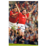 Brian McClair Signed Photo - 1996 Celebration with Cantona (M)