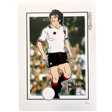 Lou Macari 1977 Cartoon Signed Artwork (M)