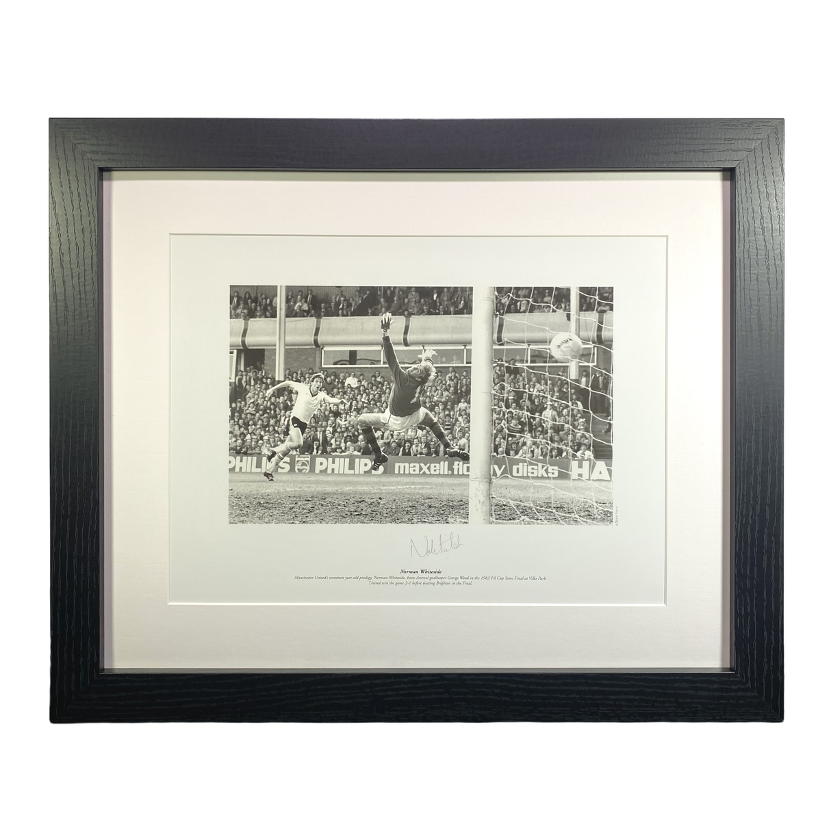 Norman Whiteside 1983 FA Cup Semi Final Framed Signed Print (L)