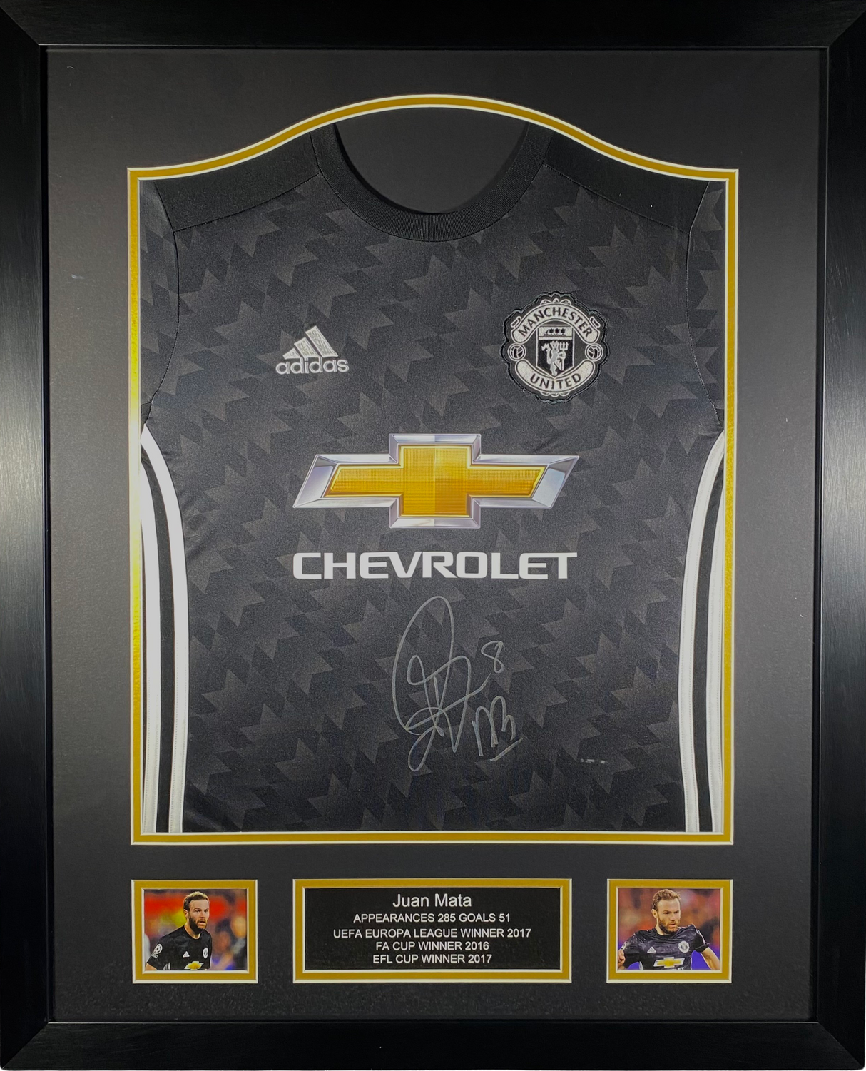 Juan Mata Signed & Framed 2017/18 Manchester United Away Shirt