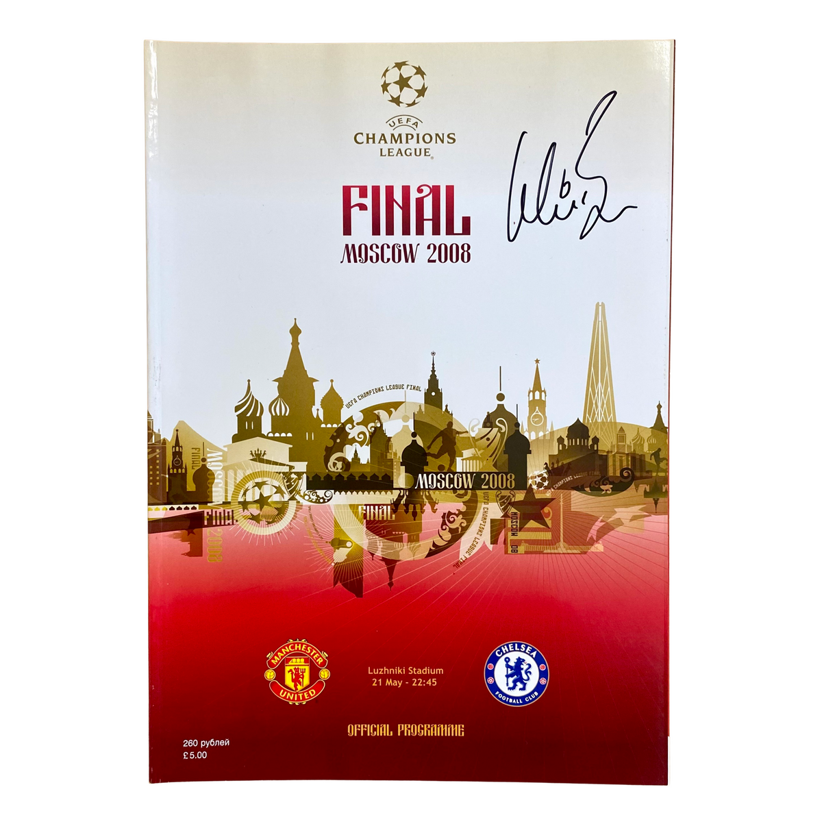 Official Matchday Programme 2008 UCL Final (Moscow) Hand Signed by