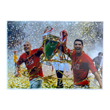 Wes Brown Signed 2008 UCL Final Trophy Celebration with Ronaldo (L)