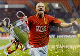 Wes Brown Signed 2008 UCL Final Trophy Celebration Print (L)