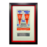 Premium framed 1968 European Cup Final Programme 4X Signed by Alex Stepney, David Sadler, Paddy Crerand & John Aston