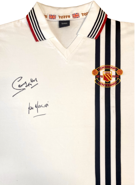 Lou Macari and Sammy McIlroy Signed Manchester United 1978 Away Shirt