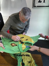 Denis Irwin Signed Manchester United 1992/1994 Green & Gold Shirt