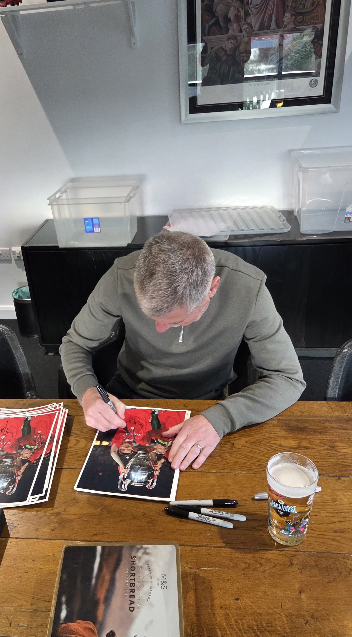 Denis Irwin Signed 1999 UCL Trophy Photo Print (M)