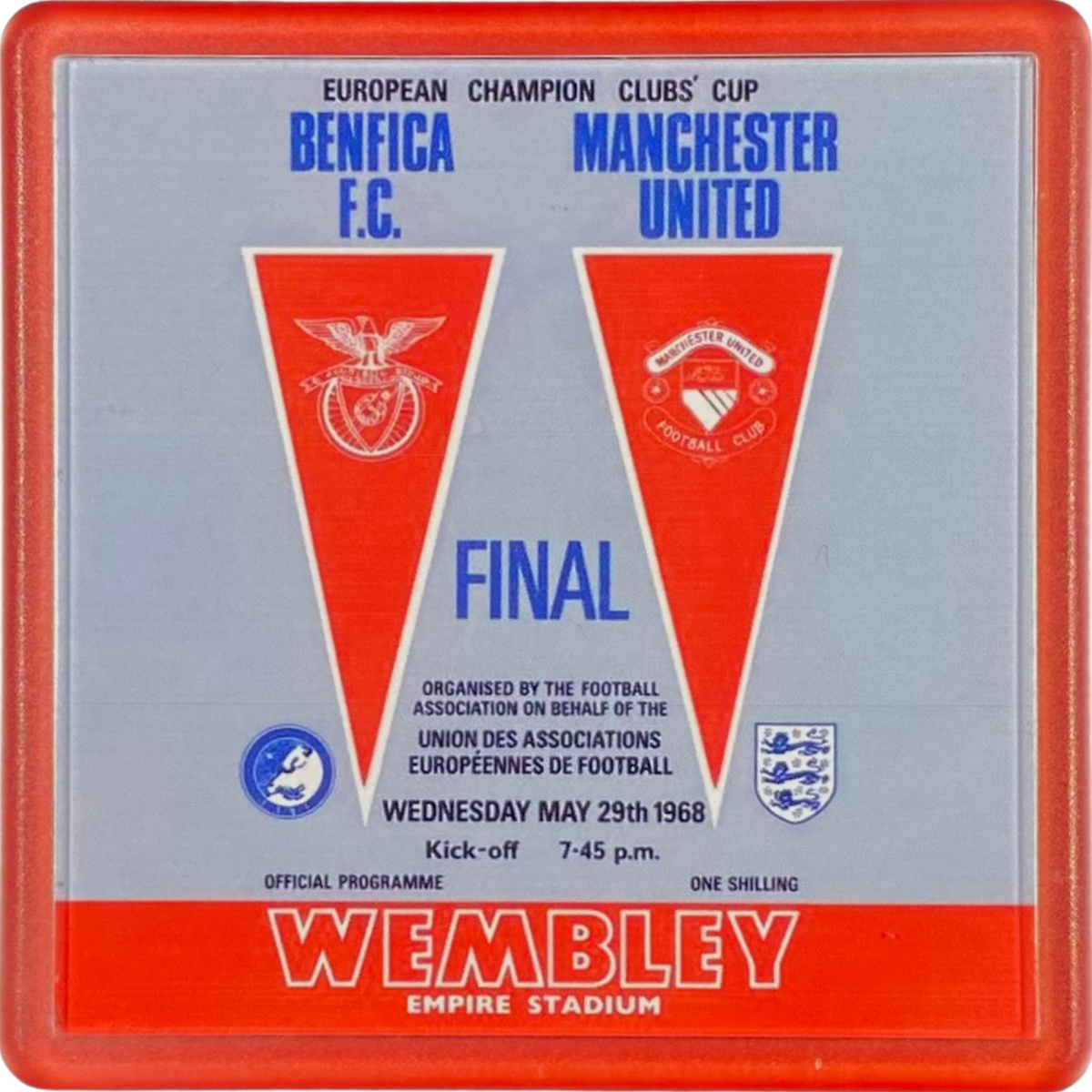Wembley 1968 European Cup Final Programme Coaster