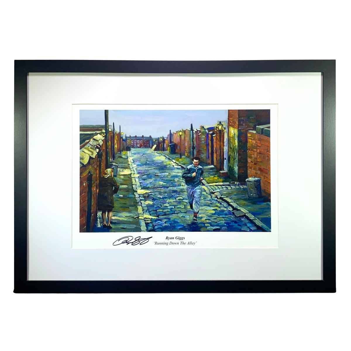 Ryan Giggs Signed "Running Down The Alley" Artwork Print