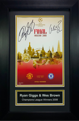Ryan Giggs & Wes Brown Signed Official Matchday Programme 2008 UCL Final (M)
