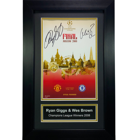 Ryan Giggs & Wes Brown Signed Official Matchday Programme 2008 UCL Final (M)