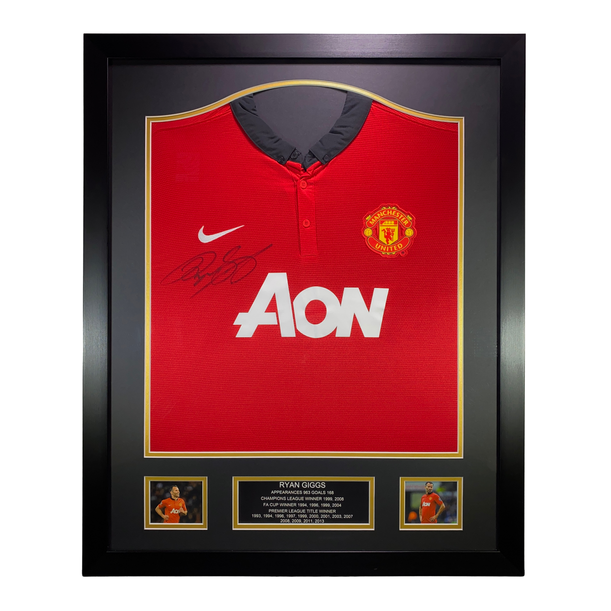 Ryan Giggs Signed Manchester United 2013-2014 AON Framed Home Shirt