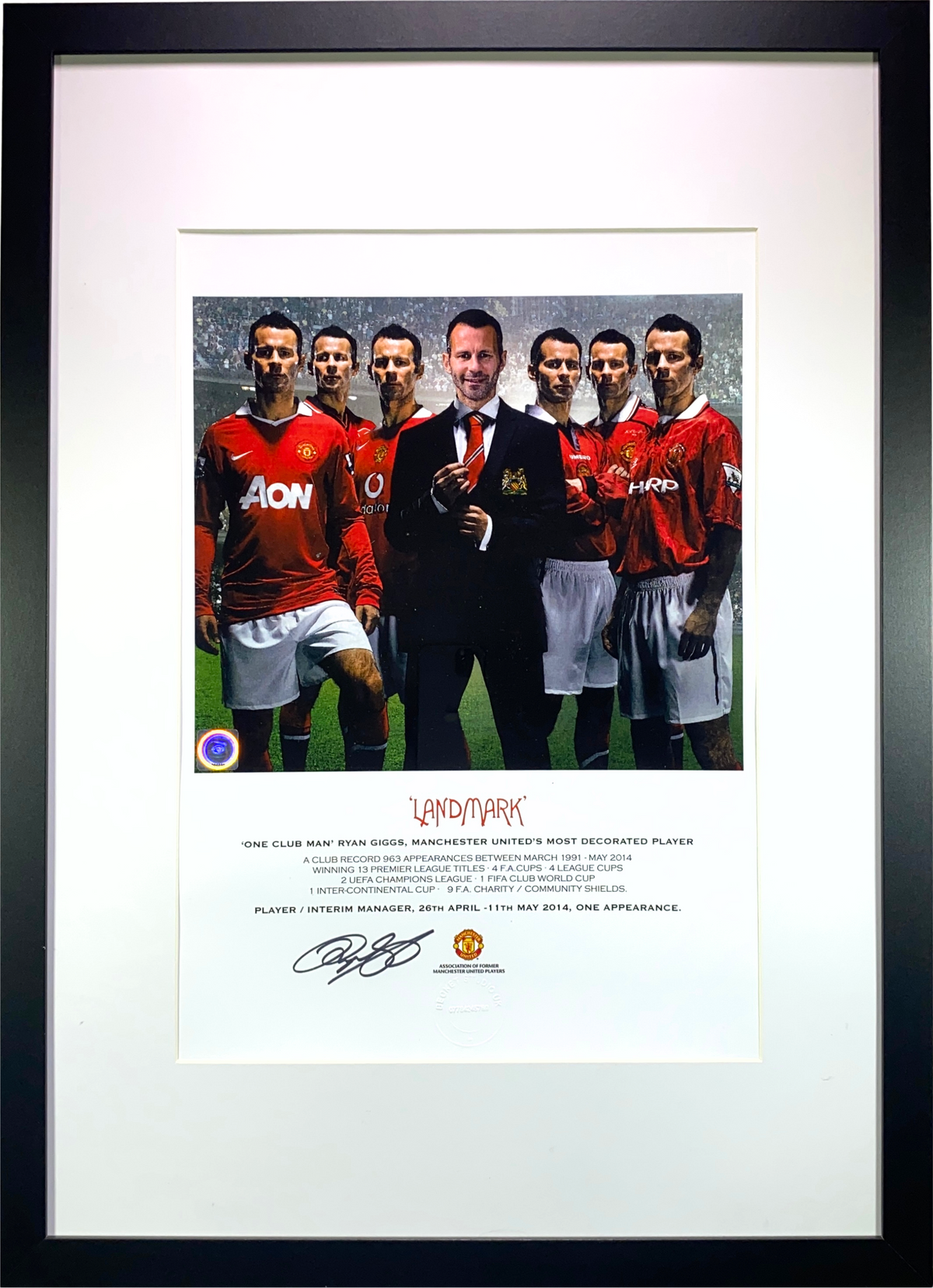 Ryan Giggs Signed "Landmark" Framed Print (Frame M)