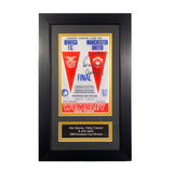 Framed 1968 European Cup Final Programme Print Signed by John Aston, Paddy Crerand & Alex Stepney (M)