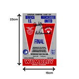 1968 European Cup Final Programme 3X Signed by Stepney, Aston and Crerand (S)