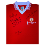 1977 FA Cup Final Shirt Signed by Stepney, Pearson, Greenhoff, Macari and Buchan