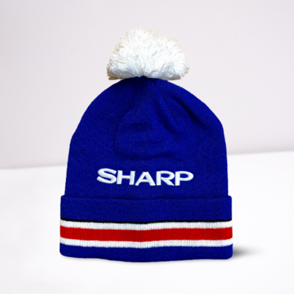 1985 SHARP Blue Away Bobble Hat