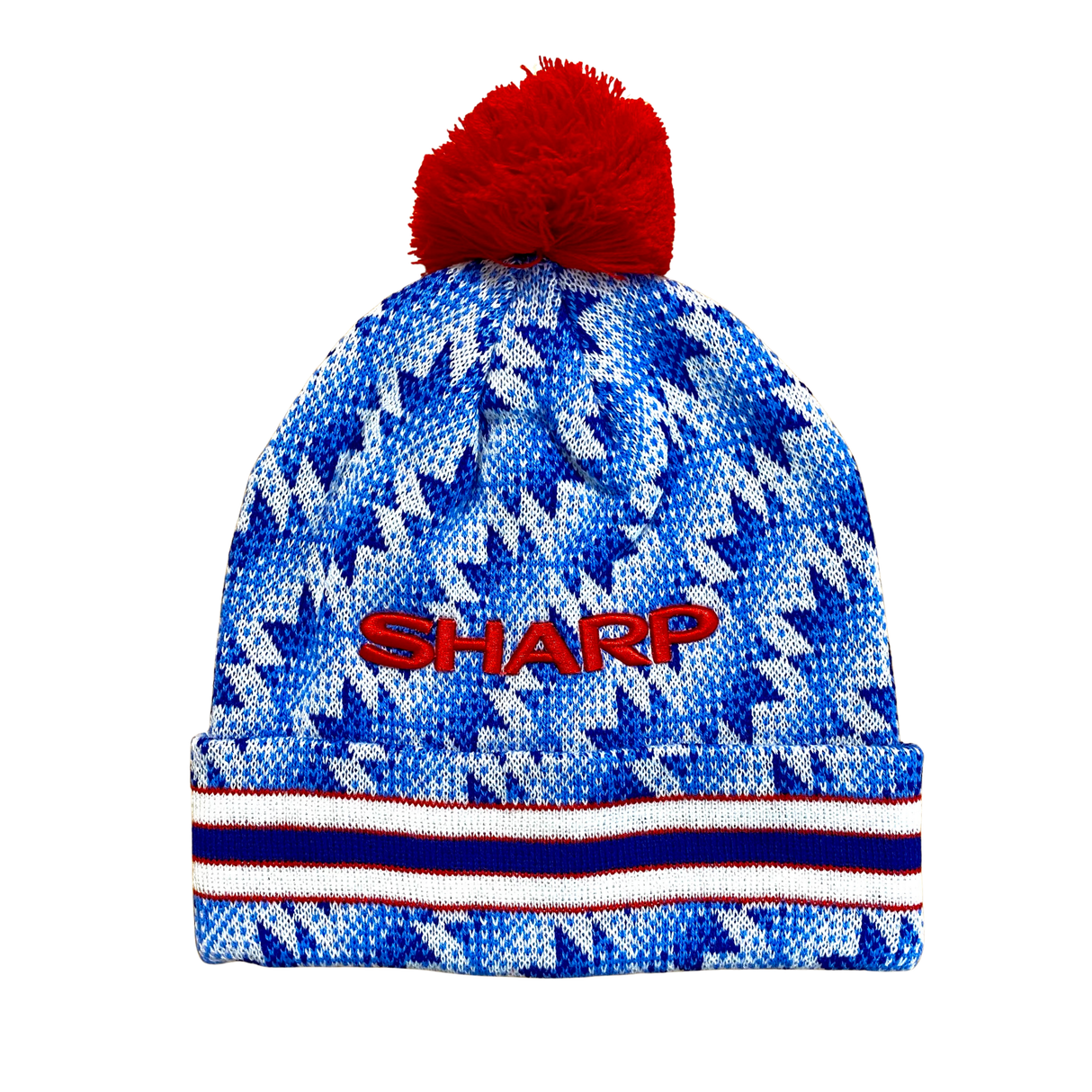 1990 SHARP Blue and White Away Bobble Hat