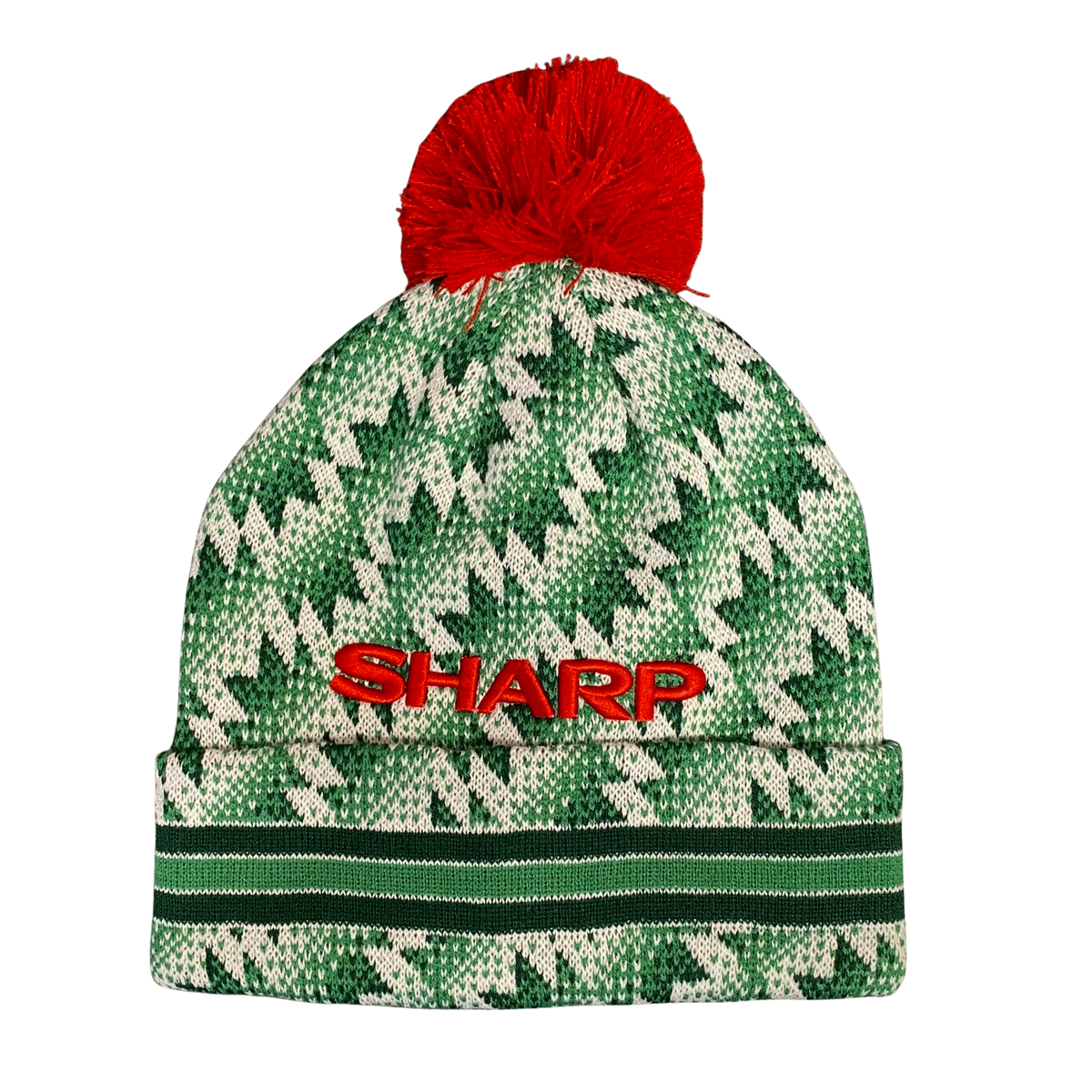 1990 SHARP Green and White GK Bobble Hat