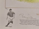 Bryan Robson Signed Artwork: Manchester United & England (XL)