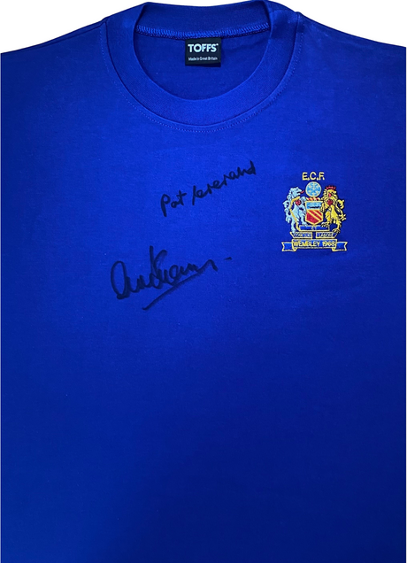 1968 European Cup Final Shirt 2X Signed by Alex Stepney and Paddy Crerand