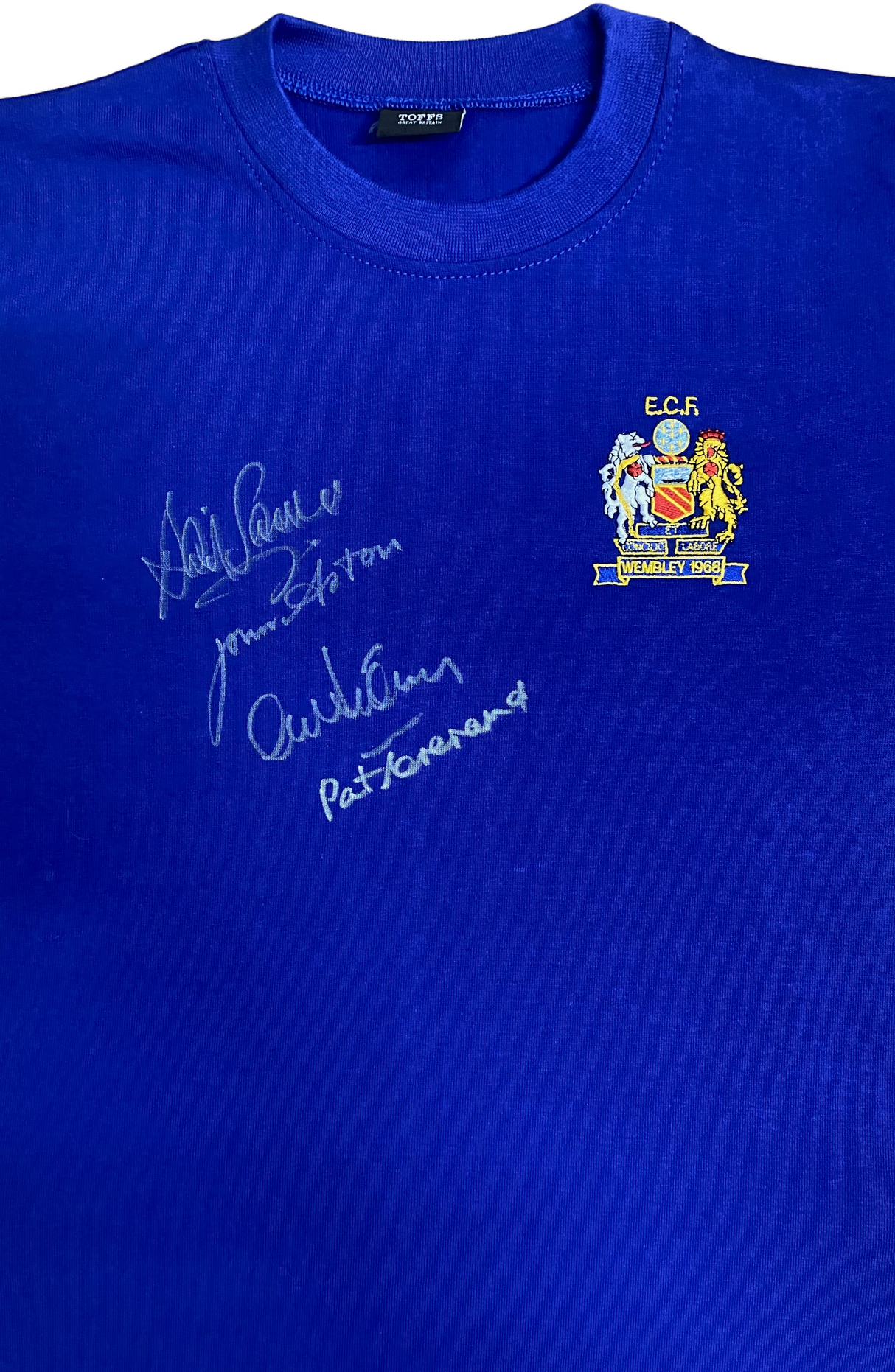 Aston, Crerand, Sadler & Stepney 4X Signed 1968 European Cup Final Shirt