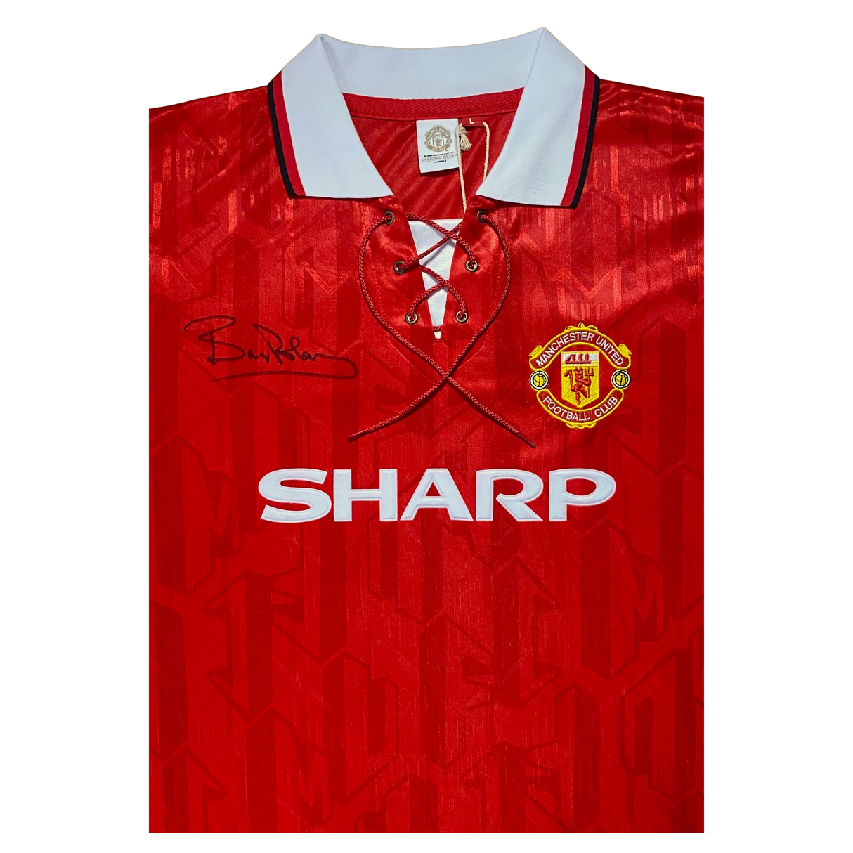 Bryan Robson Hand Signed Official Replica 1992-1994 Manchester United Home Shirt