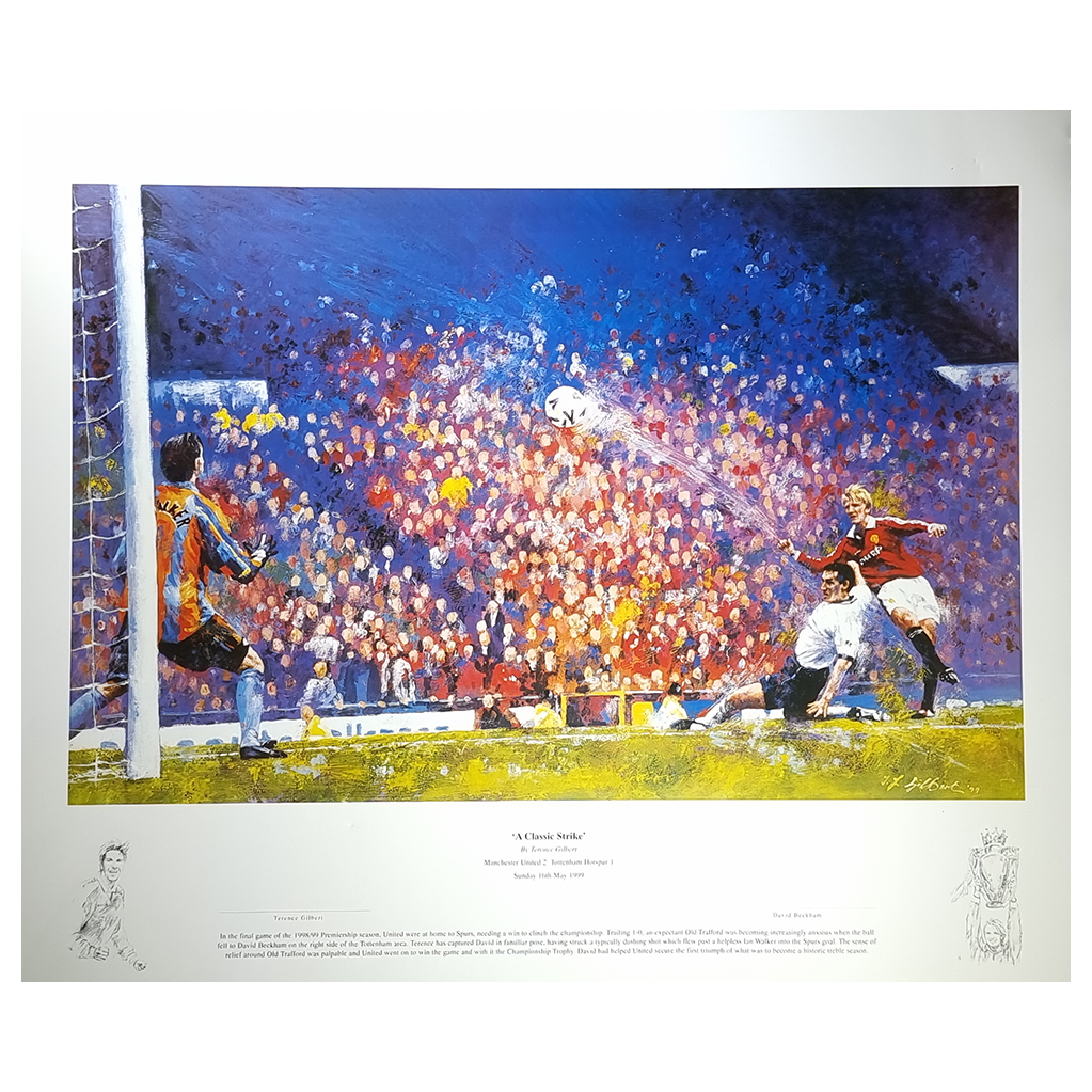 Sir David Beckham 1999 "A Classic Strike" Artwork Print (XL)