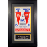 Framed 1968 European Cup Final Programme Print Signed by John Aston, Paddy Crerand & Alex Stepney (M)