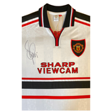 Denis Irwin Hand Signed 1999 Manchester United White Away Shirt
