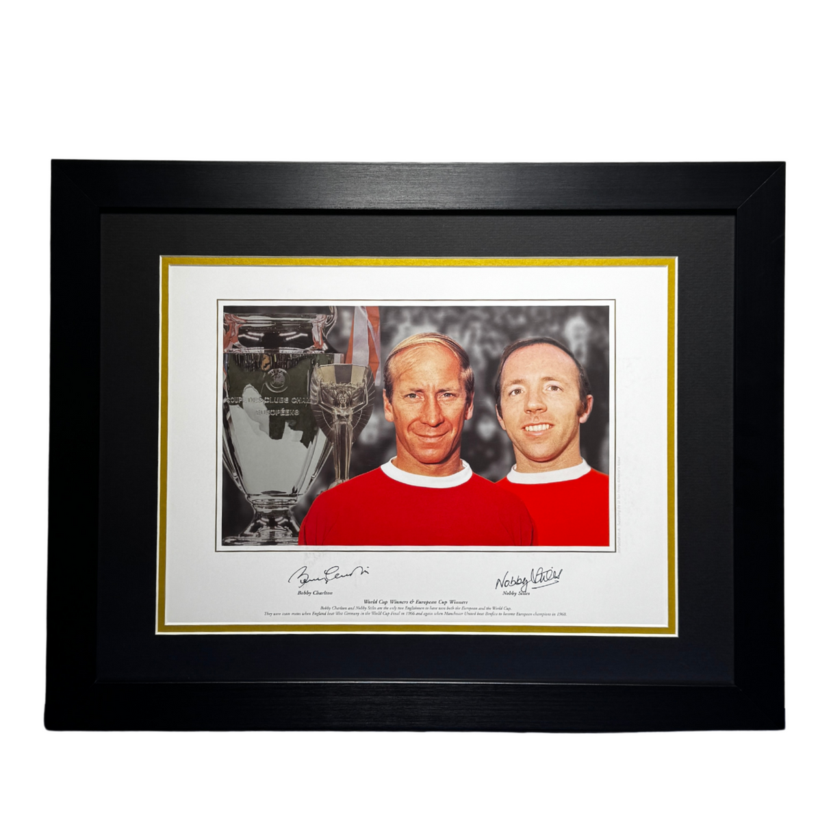 Sir Bobby Charlton & Nobby Stiles Signed Framed Photo - United Legends (Frame M)