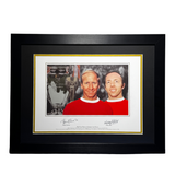 Sir Bobby Charlton & Nobby Stiles Signed Framed Photo - United Legends (Frame M)
