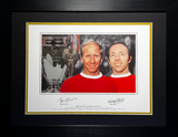Sir Bobby Charlton & Nobby Stiles Signed Framed Photo - United Legends (Frame M)