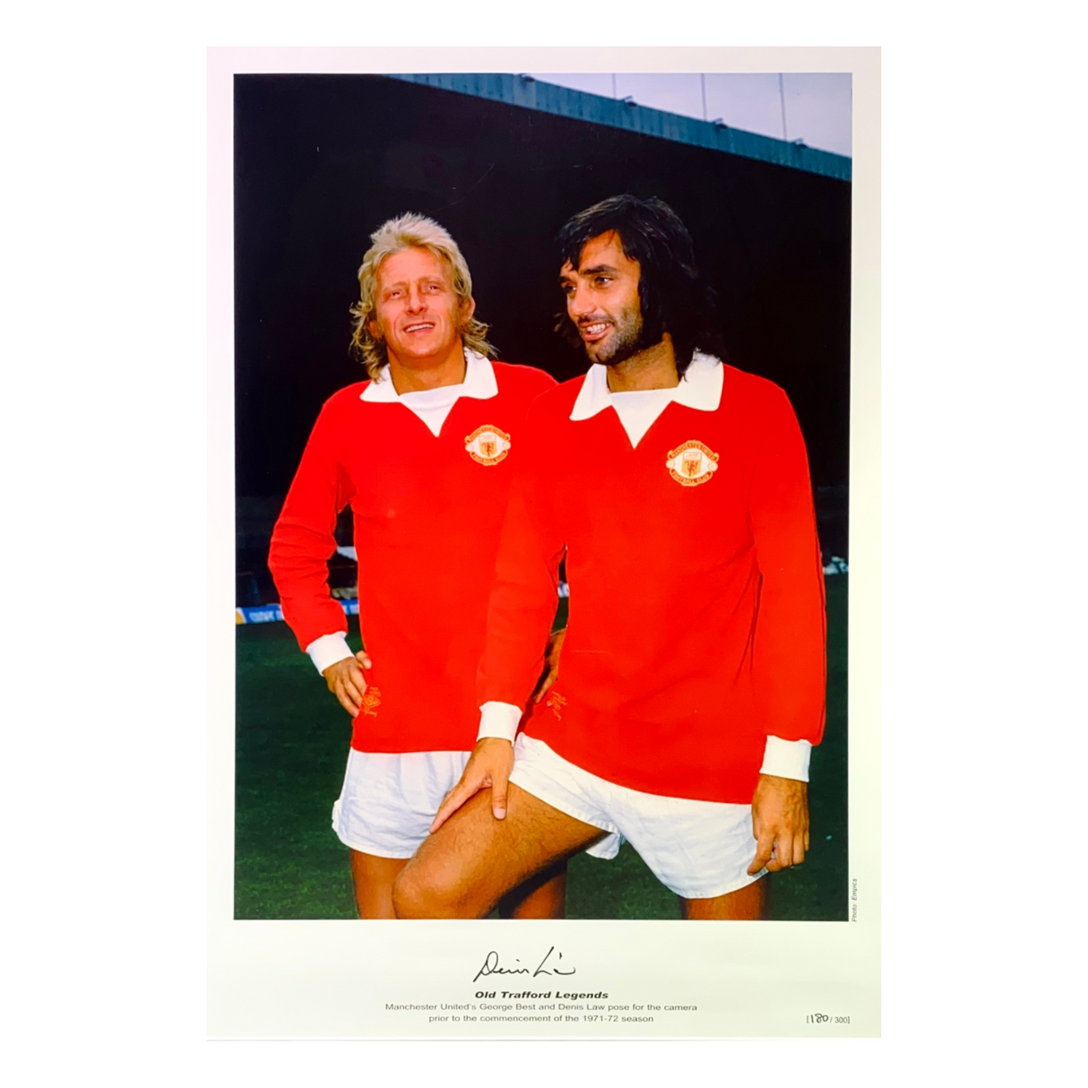 Manchester United Photo of Denis Law With George Best - Signed by Denis Law (L)