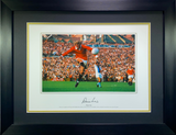 Denis Law Signed "On the Volley" Framed Photo Print (Frame L)
