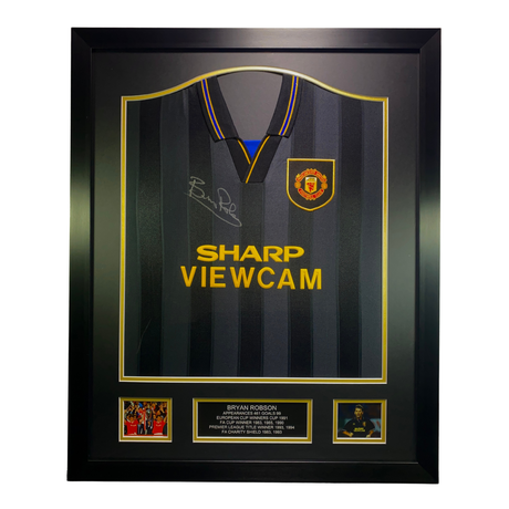 Bryan Robson Hand Signed Iconic 1993-1994 Black Shirt