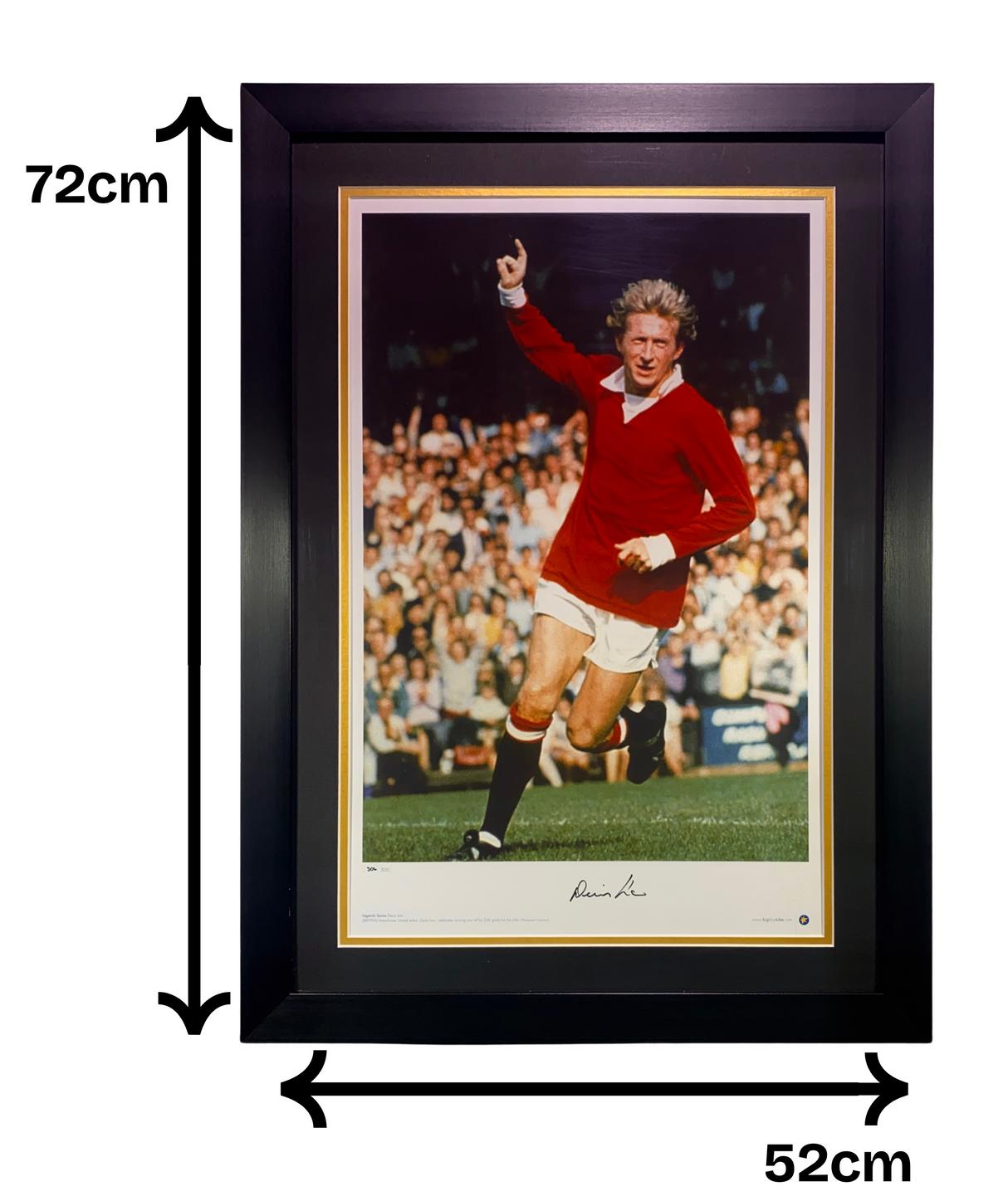 Denis Law Signed Manchester United Photo with Arm Up (XL)