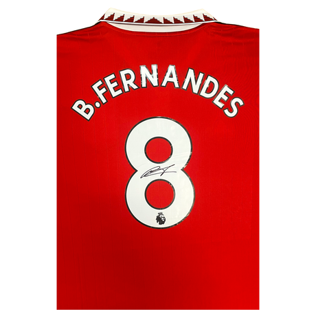 Bruno Fernandes Signed Number 8 Manchester United 2022-2023 Red Home Shirt