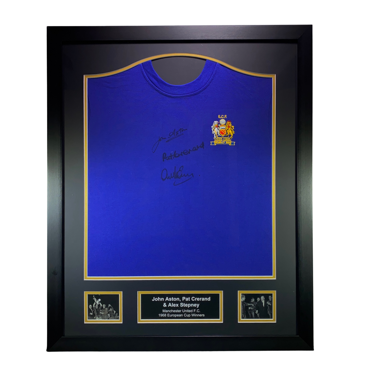 Alex Stepney, John Aston & Pat Crerand 3X Signed 1968 European Cup Final Shirt