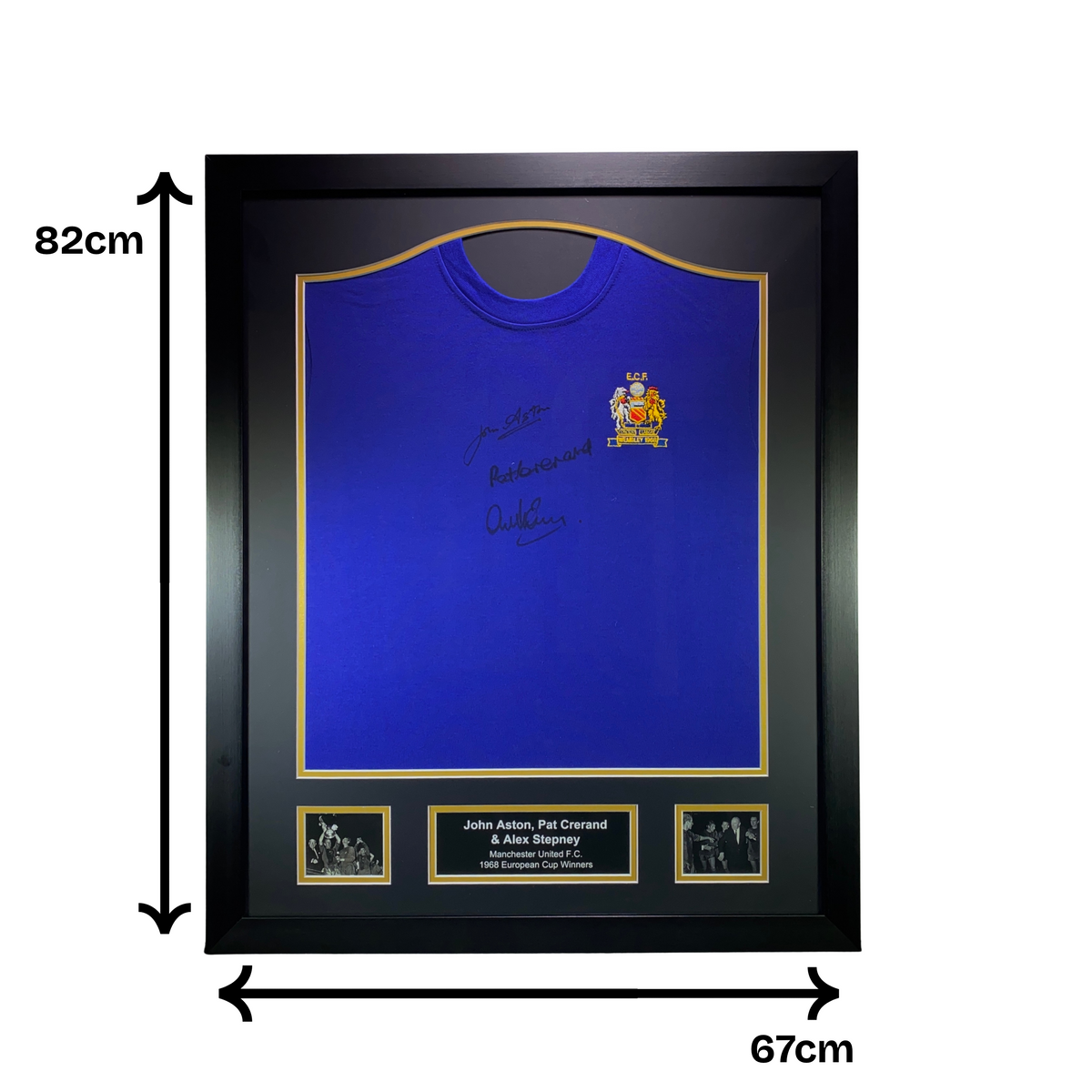 Alex Stepney, John Aston & Pat Crerand 3X Signed 1968 European Cup Final Shirt