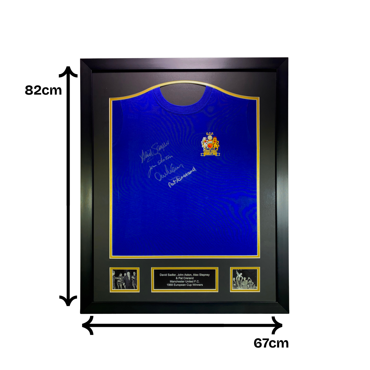Aston, Crerand, Sadler & Stepney 4X Signed 1968 European Cup Final Shirt