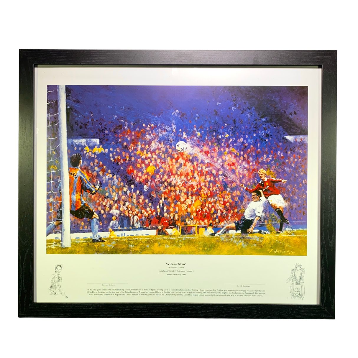 Sir David Beckham 1999 "A Classic Strike" Artwork Print (L)