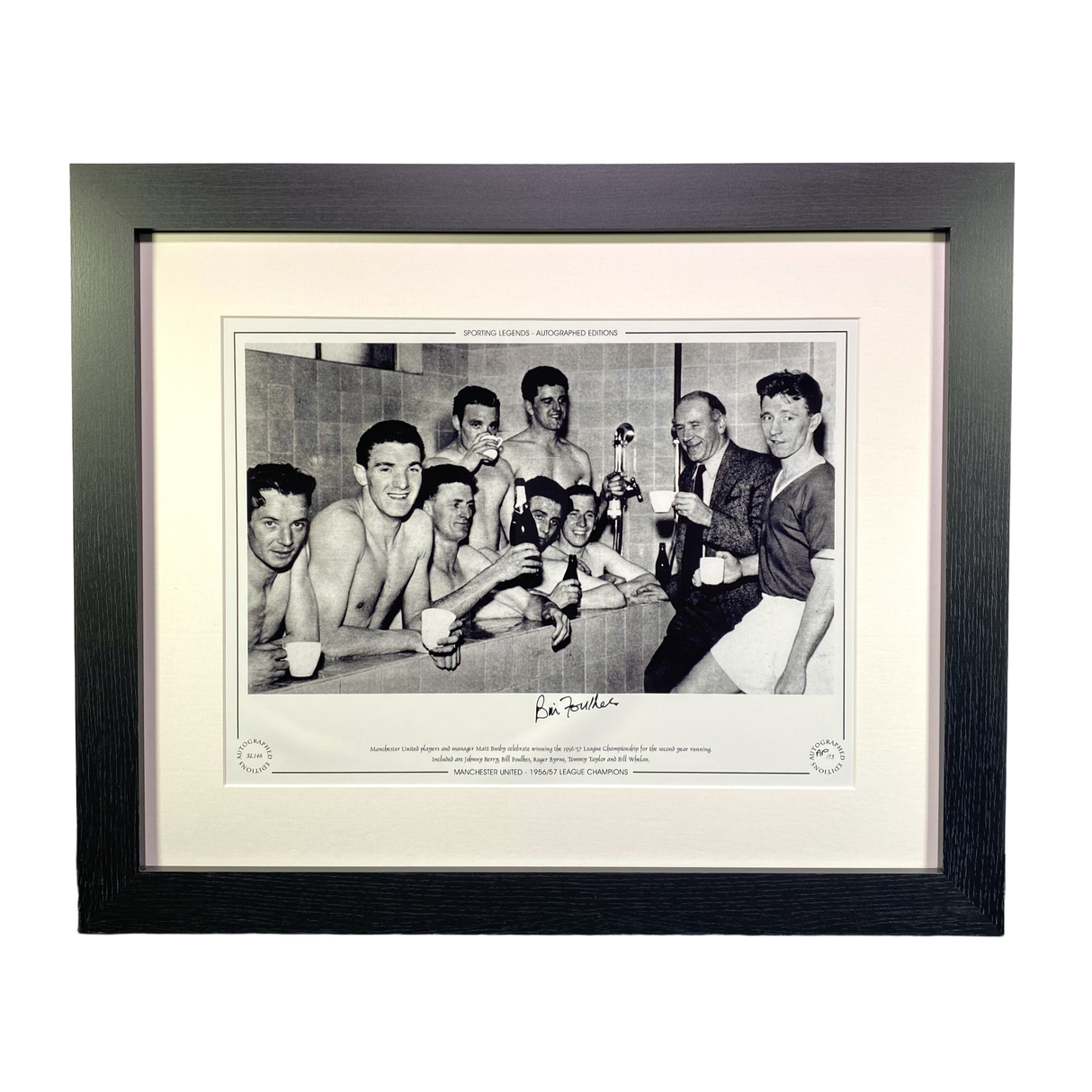 Bill Foulkes 1956/57 Manchester United Signed Framed Photo Print (L)