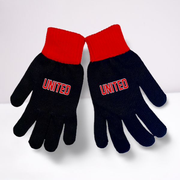 Unoffical United Gloves - Black - Red Cuff