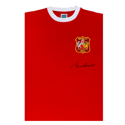 Bobby Charlton Front Signed Manchester United Home Shirt: 1963 FA Cup Final Edition